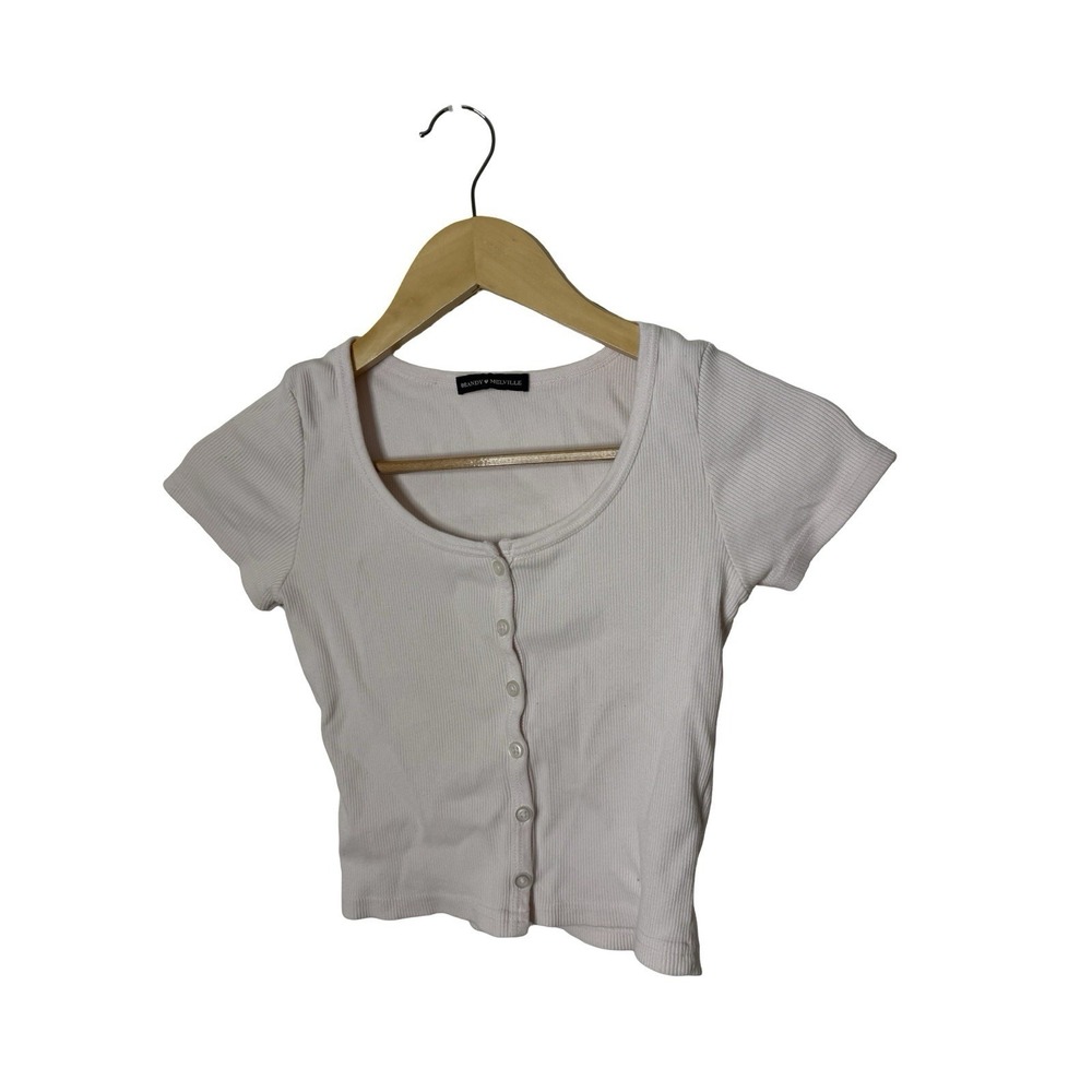 John Galt Brandy Melville Light Pink Purple Zelly Short Sleeve Top